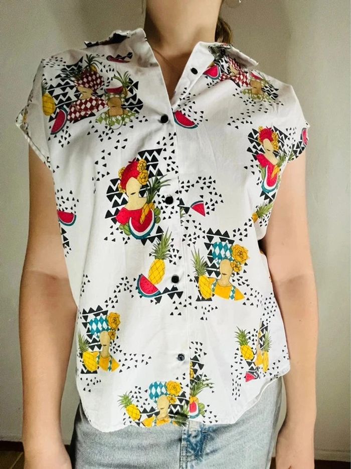 Chemisier blouse chemise sans manche Zara #EmmaLilleM38 - photo numéro 2