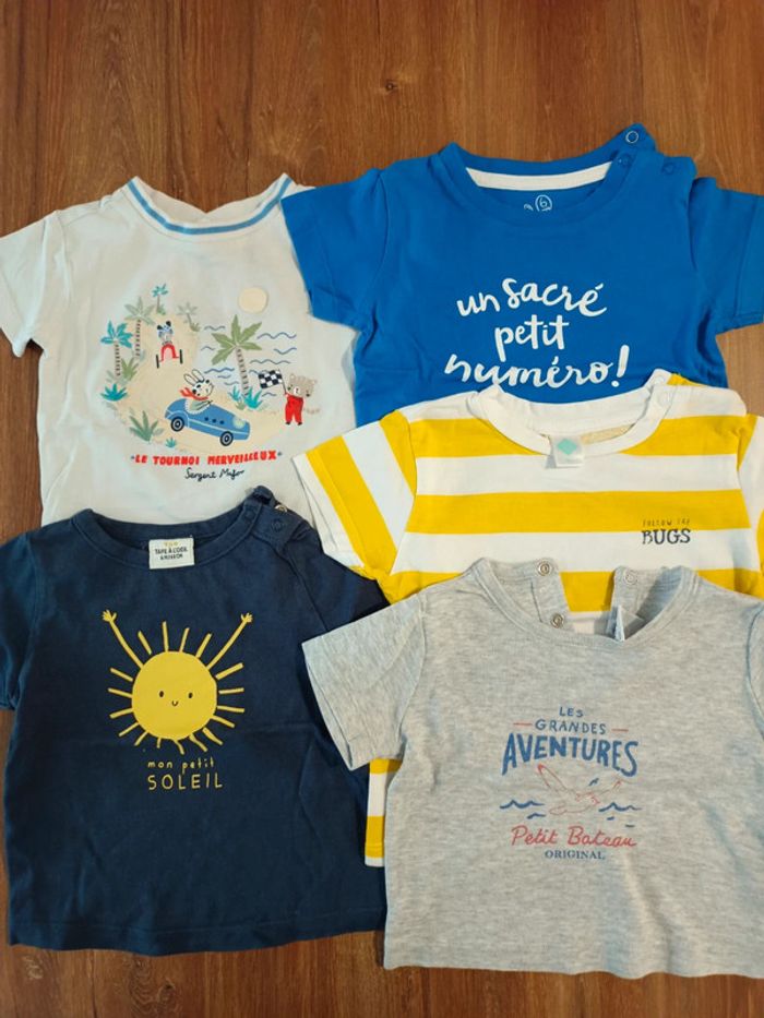 Lot 5 tee-shirts Tao, sergent major 6 mois