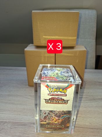 Lot de 3 protections acrylique demi display Pokémon aimantée épaisse 8mm de qualité premium