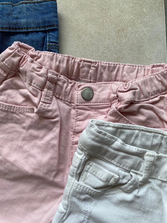 Lot jean fille 12 mois Zara denim rose blanc - photo numéro 9
