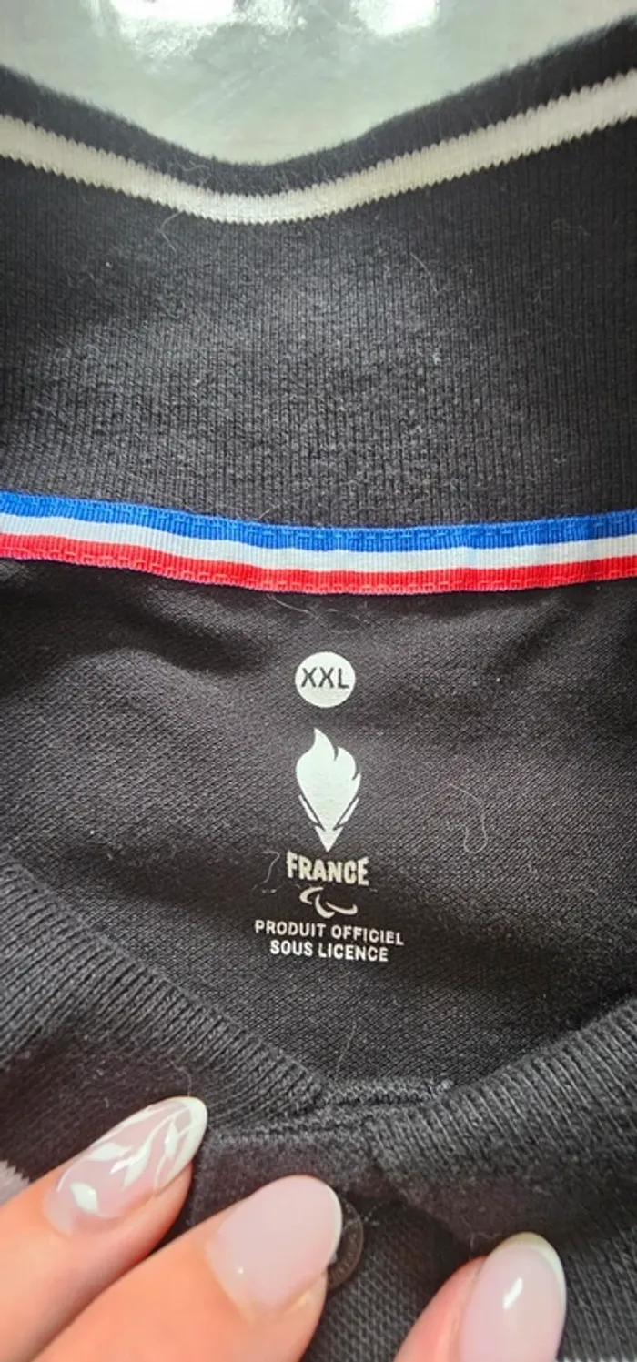 Polo noir equipe de France XXL - photo numéro 4