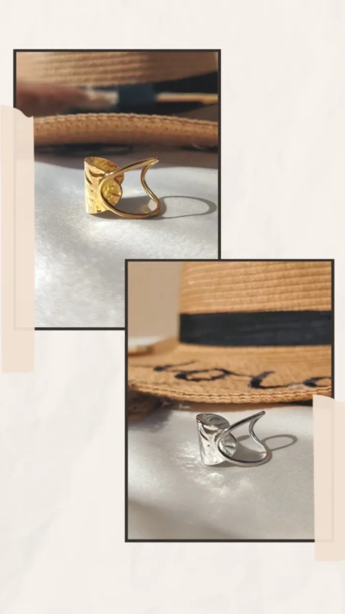 Bague Hespéria - bague asymétrique en acier inoxydable