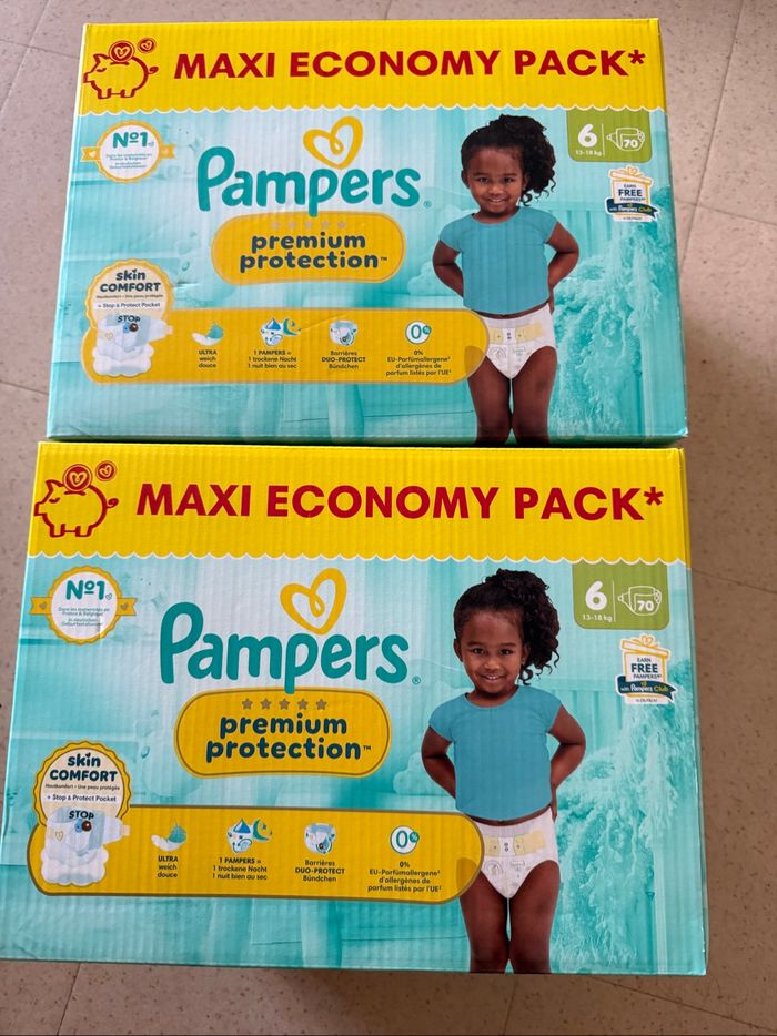 Lot de 2 maxi pack Pampers taille 6