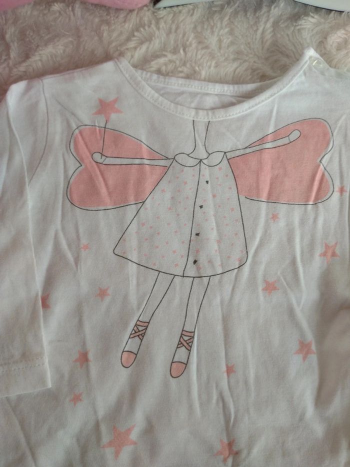 Ensemble (tee shirt manches longues fée+legging cœur) Fille 3 mois - photo numéro 5