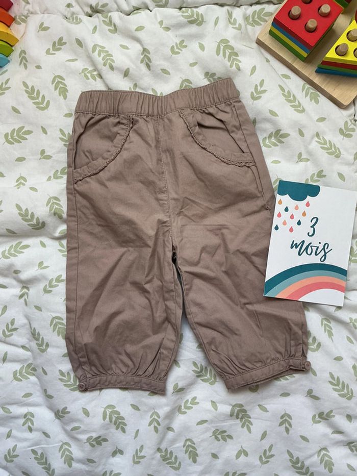 pantalon léger beige 3 mois vertbaudet - photo numéro 2
