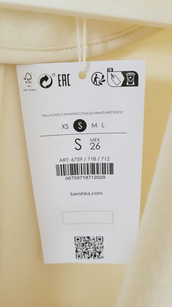 Manteau blanc beige Bershka taille S - photo numéro 2