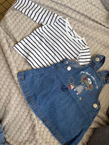 Ensemble salopette & teeshirt manches longues 