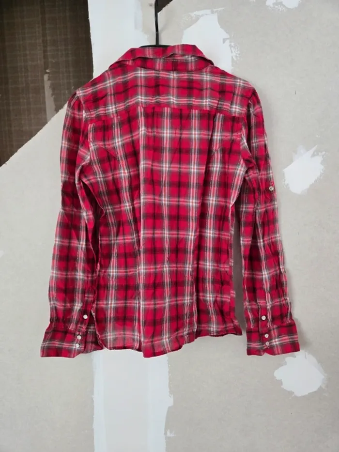 Chemise Camaïeu à carreaux rouge - photo numéro 2
