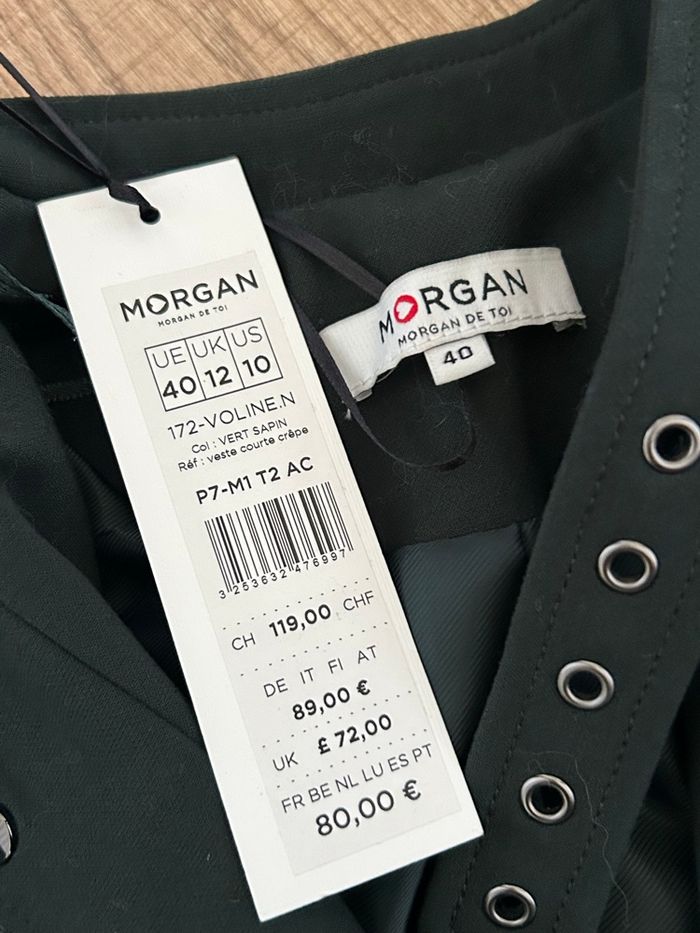 Veste courte verte foncée neuve Morgan taille 40 (valeur 80€) - photo numéro 9