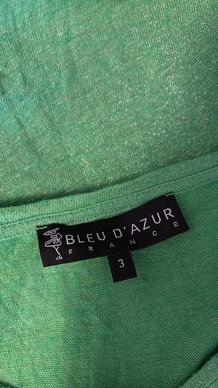 Tee shirt vert à paillette Bleu d'Azur T40 - photo numéro 4