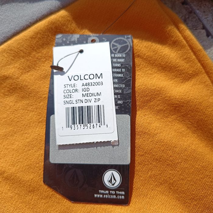 Veste Gilet Full Zip Volcom à capuche Neuf taille M Bleu marine Camel et Gris logo brodé - photo numéro 9