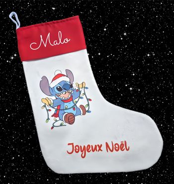 Chaussette de Noël personnalisée stitch