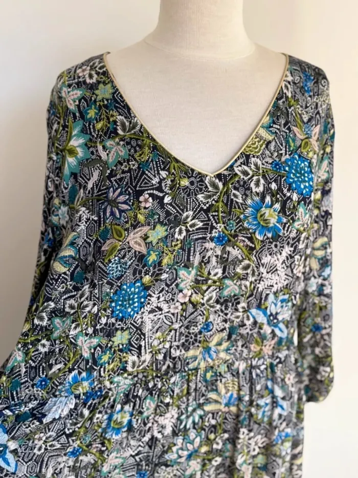 Superbe robe longue fleurie fluide en viscose neuve Bel & Bo 🌸44 - photo numéro 6