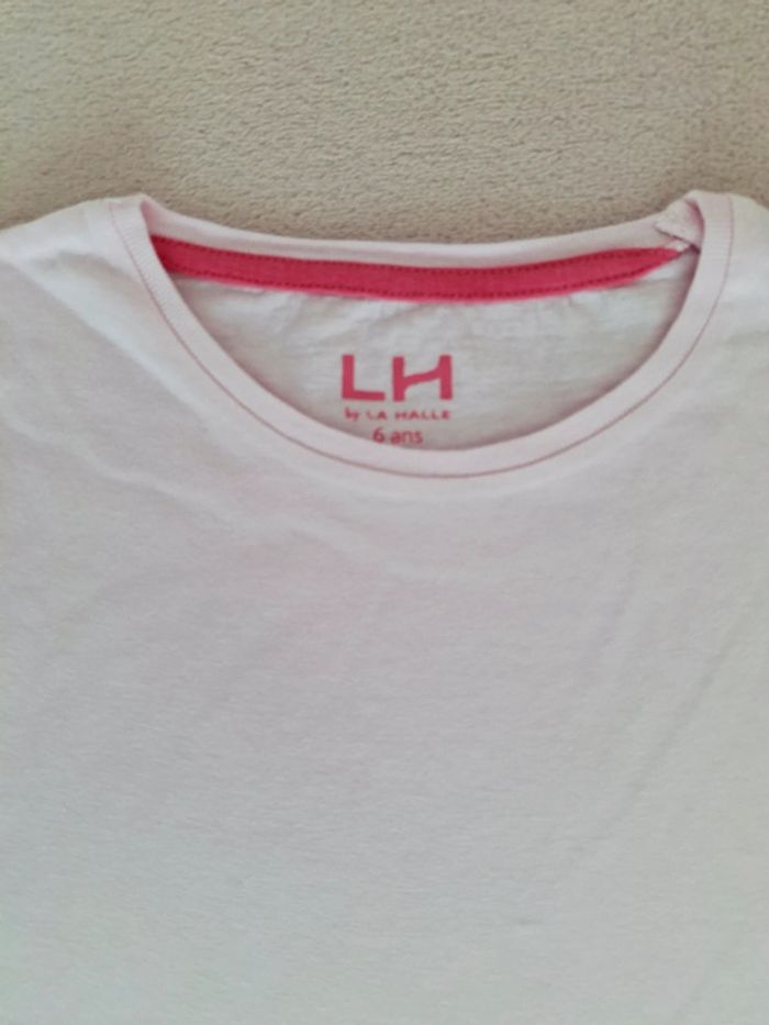 T-shirt manches courtes 6 ans rose clair La Halle - photo numéro 2