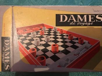 Jeu de dames de voyage vintage * prix 3e * kiki60230