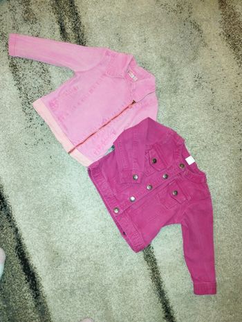 2 vestes en jean rose bébé fille 24 mois