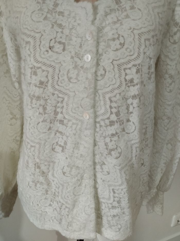 Cardigan crème dentelle - photo numéro 3