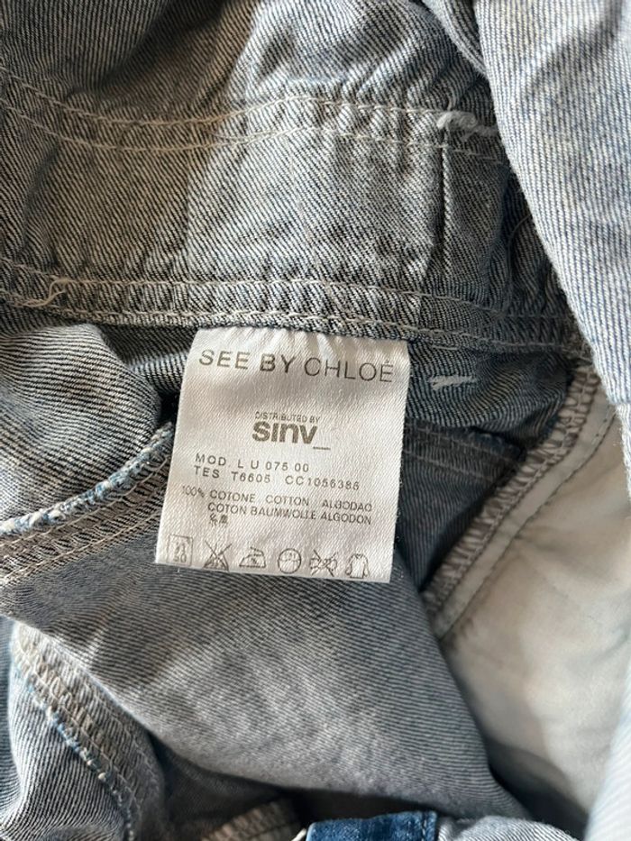 Combishort combinaison en jean See by Chloé – manches longues, ceinture à nouer, taille 38/40 - photo numéro 6