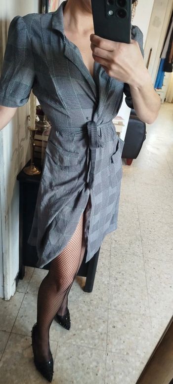 Robe portefeuille Tartan/ carreaux Mango