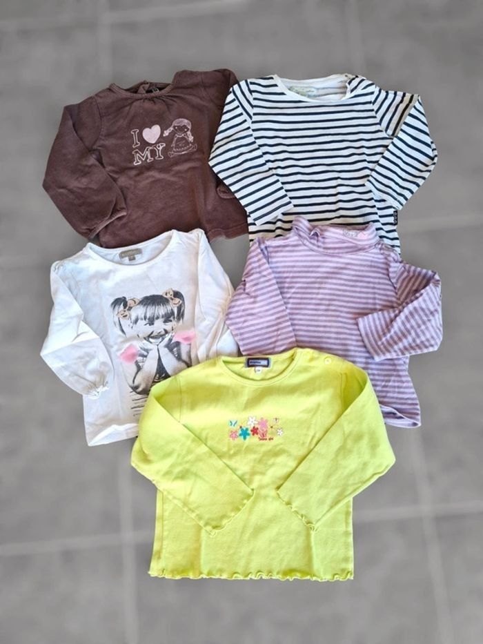 Lot 5 T-shirts manches longues 2 ans