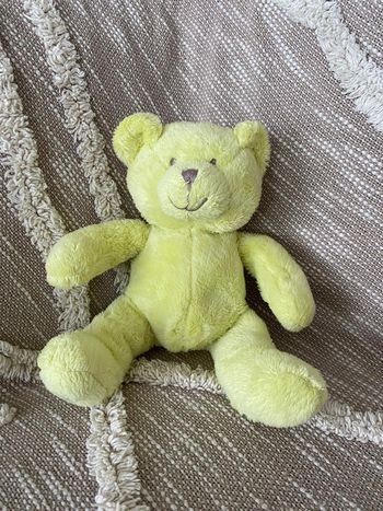 Peluche doudou 23cm obaibi ours vert très bon état