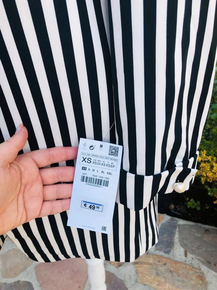 Blazer Zara à rayure noir et blanche neuf taille XS - photo numéro 4
