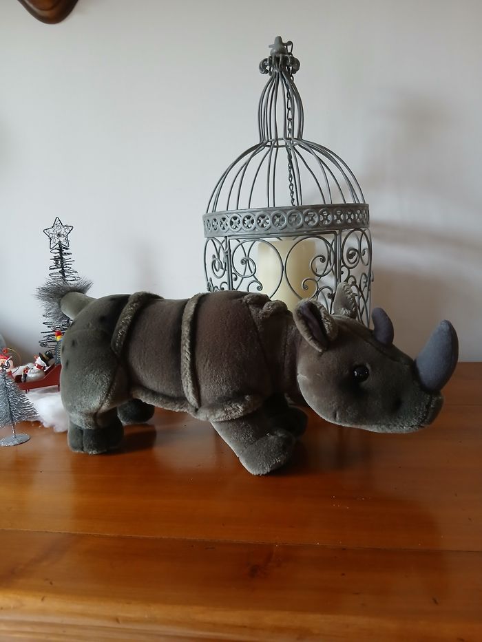 Peluche-doudou Rhinocéros *marque Aurora - photo numéro 9