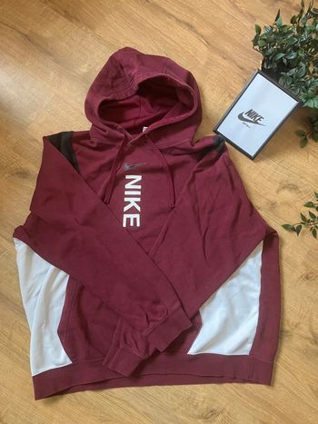 Pull à capuche Nike rouge et blanc homme
