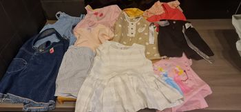 11 pieces filles 24 mois robes salopettes  jupe tee shirt etc