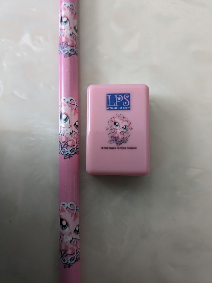 Lot crayon+taille -crayon + gomme littles PetShop - photo numéro 5