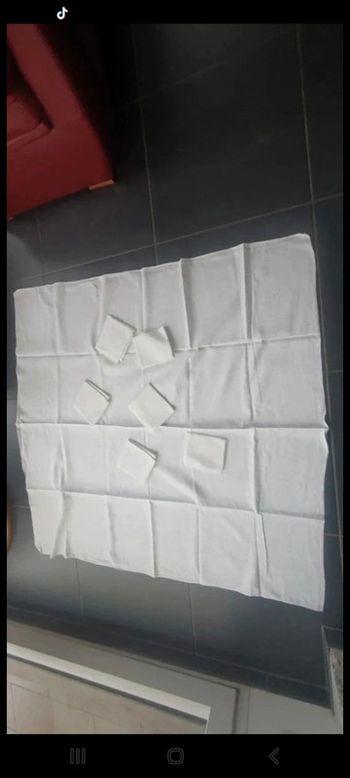 Lot de nappe et serviettes en coton vintage