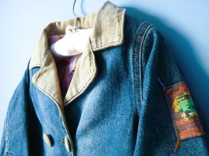 Veste jean Fille Naf Naf 4 ans collection mi-saison bleu TBE - photo numéro 2