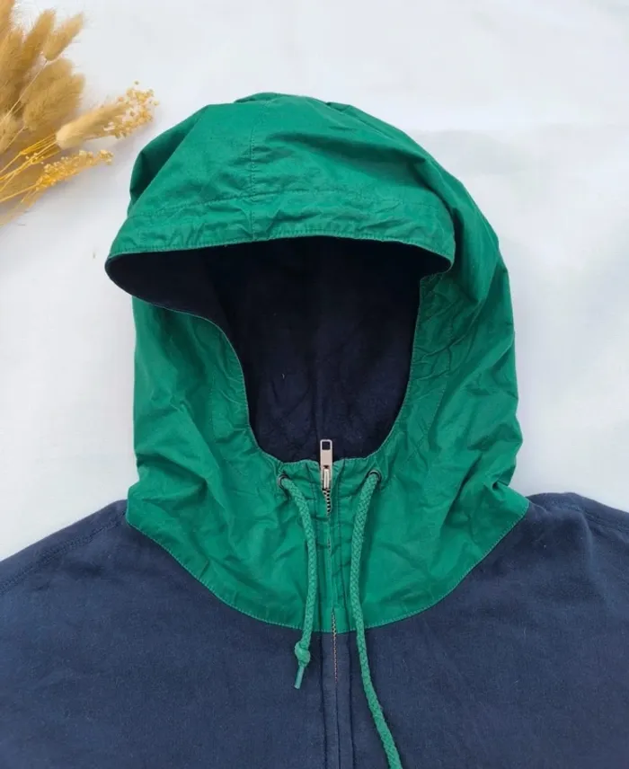 Sweat a capuche zippé homme Ralph Lauren taille M bleu avec capuche verte bon état - photo numéro 5