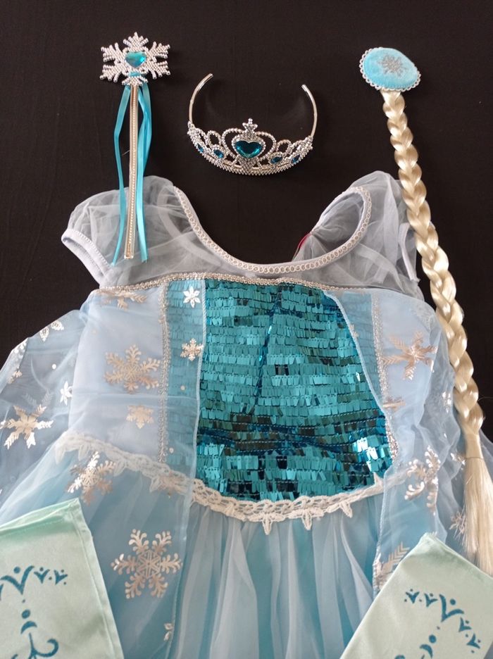 Déguisement princesse Elsa et accessoires 5-6ans - photo numéro 2