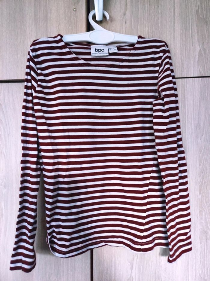 Sweatshirt marinière rouge & blanc 8 ans Bpc