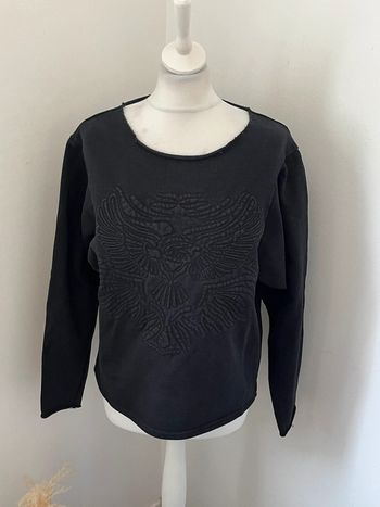 Sweat noir à motif Maje S