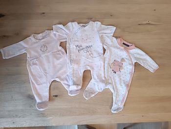 Lot 3 pyjamas velours fille 1 mois