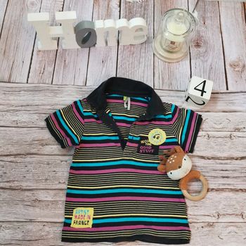 T shirt à rayure multicolore orchestra 4ans