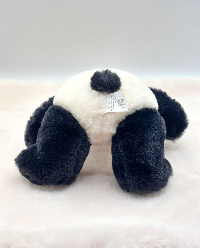 Peluche doudou ours panda noir blanc RENAUD Distribution empreintes marron 24 cm - photo numéro 4