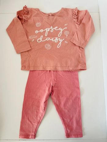 Ensemble bébé fille tee shirt manche longue legging 9 12 mois
