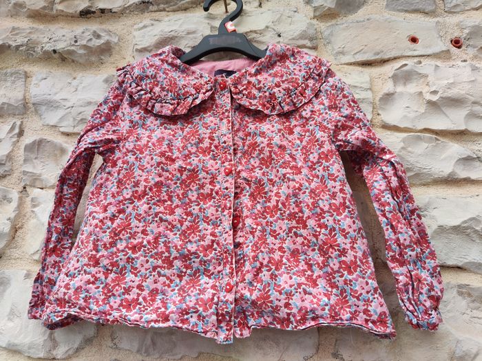 chemise a fleurs multicolores sergent major🌸taille 4 ans🌸envoie rapide aujourd'hui ou demain