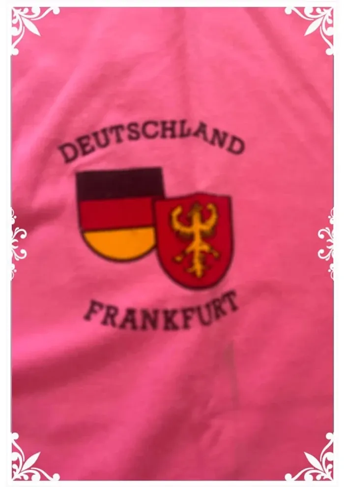 T-shirt vintage rose "Frankfurt - Deutschland" taille XL - Promodoro - photo numéro 3