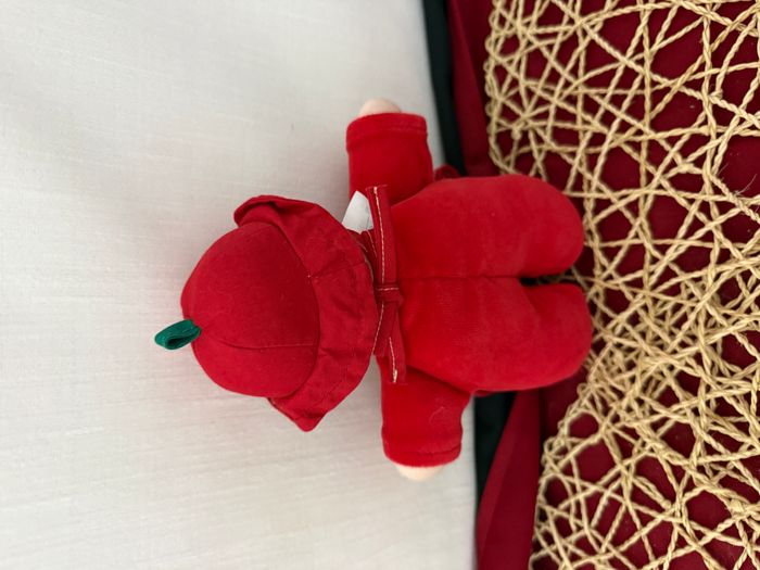 POUPEE POUPON COROLLE ROUGE VICHY FLEURS GRELOT - photo numéro 2