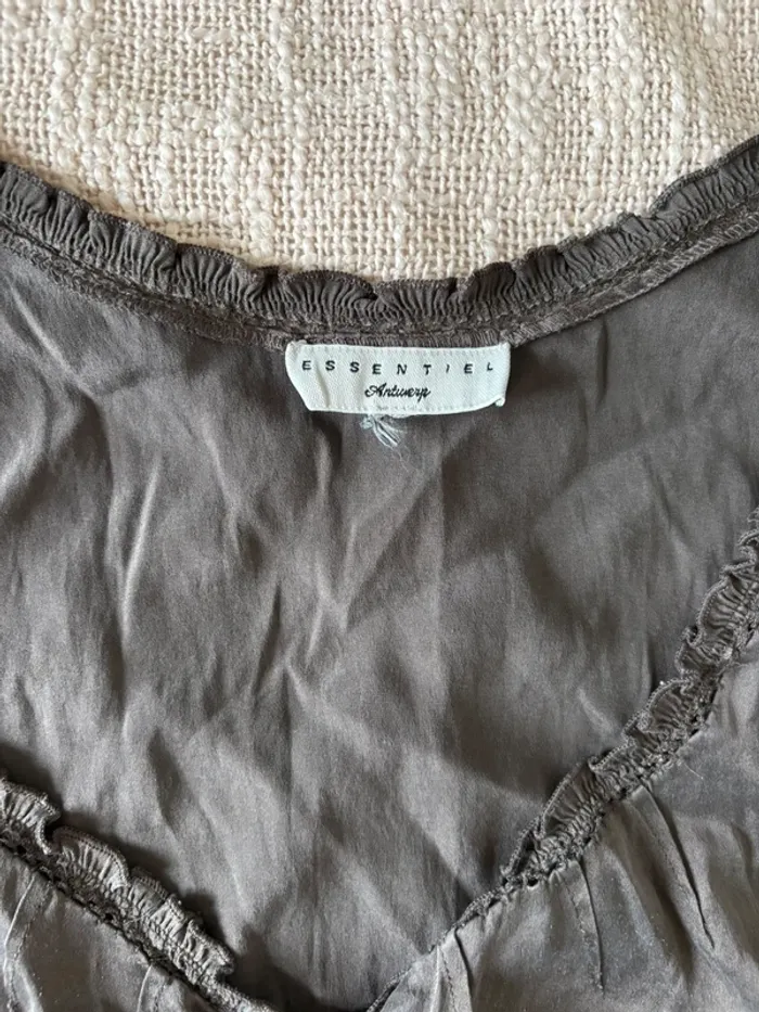 Débardeur essentiel marron soie - photo numéro 3