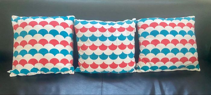 Lot de 3 coussins »Tati »tricolores