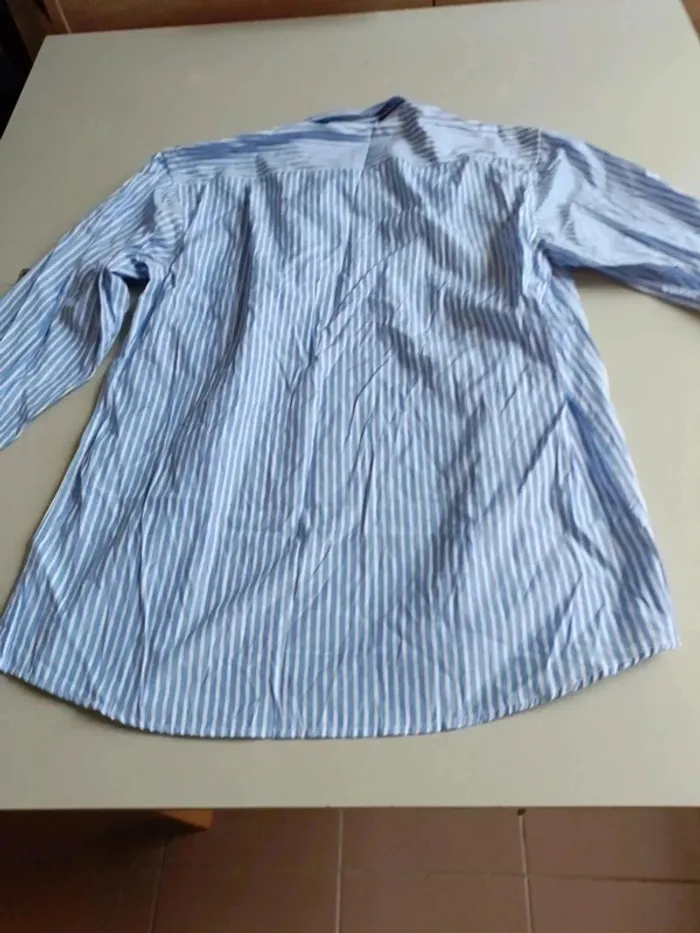 Chemise manches longues rayé bleu et blanc emporio fashion taille l - photo numéro 8