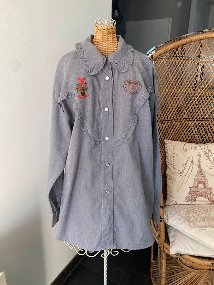 Chemise Ventilo La Colline vichy noir et blanc taille M