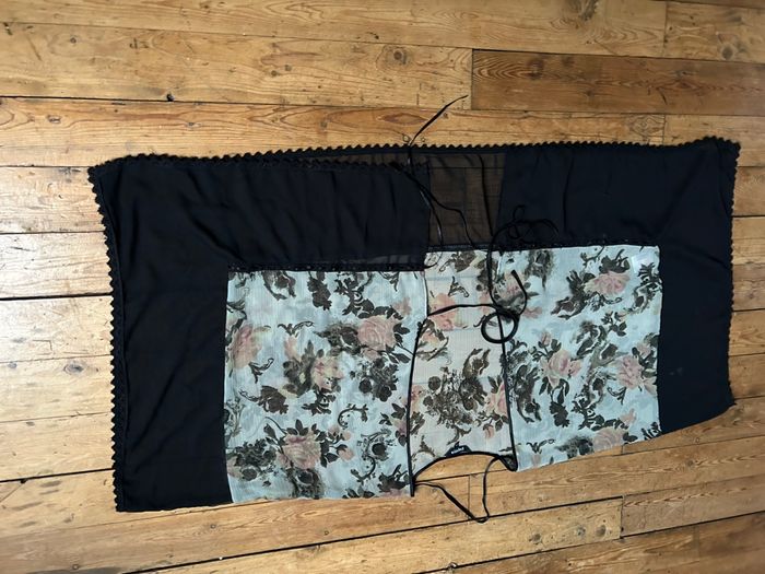 Tunique Kimono voile fleuri 44 Papaya - photo numéro 8