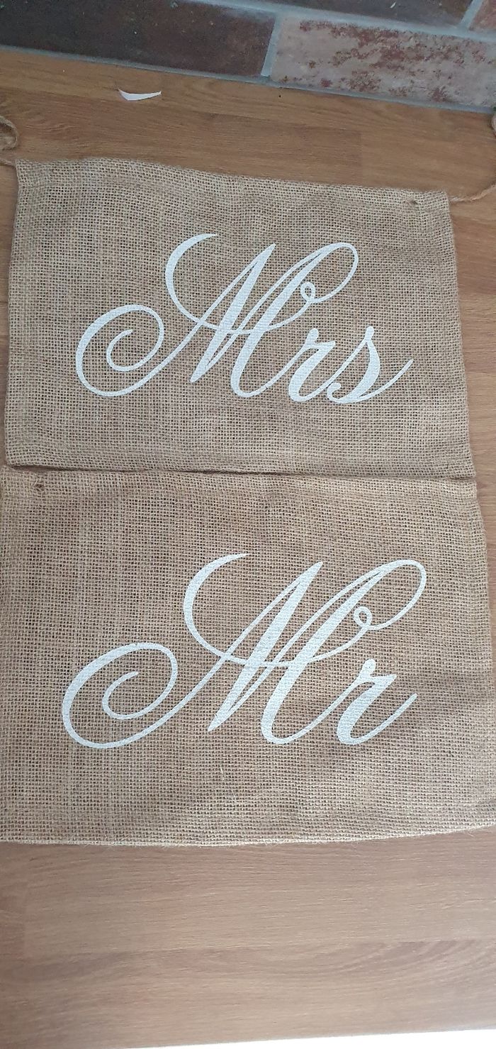 Affiche Mr & Mrs en toile dd jute