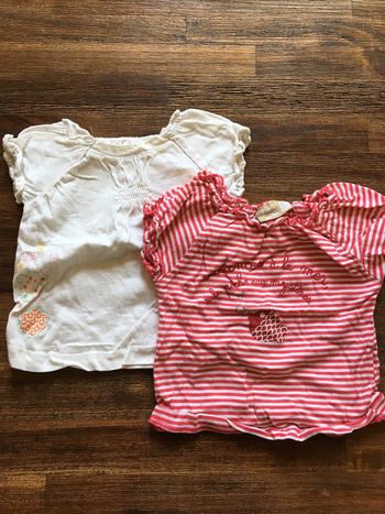 Lot 2 t-shirt manches ballon/ DPAM/ 6 mois